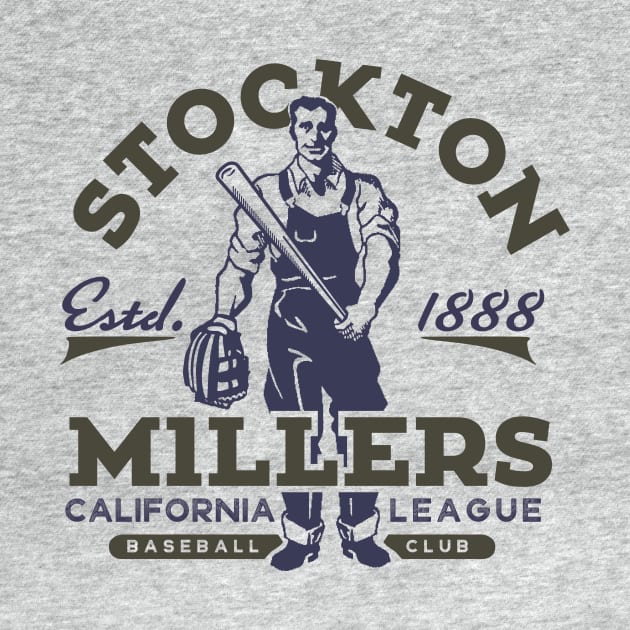 Stockton Millers Baseball by MindsparkCreative